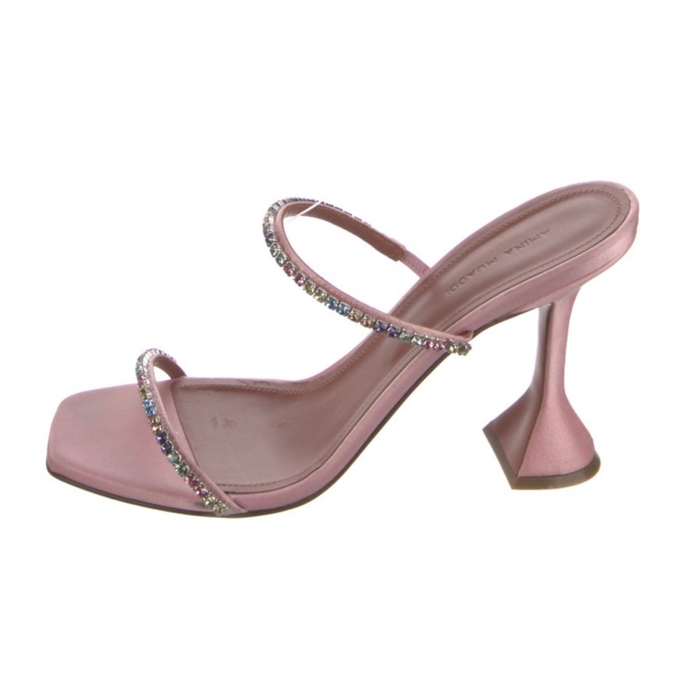 Amina Muaddi Gilda Satin Slippers